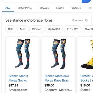 Stance Moto Brace Floras Blue Thigh High socks L